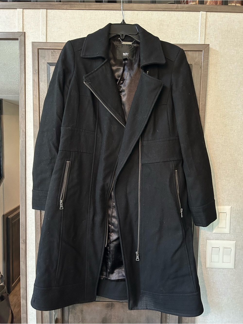 Mossimo Supply Co. Black Wool-Blend Trench Coat